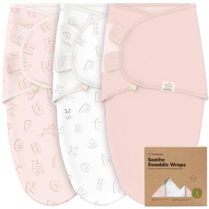 3-Pack Organic Baby Swaddle Sleep Sacks - Swaddles for Newborns, Infant 0-3 Months, Baby Girls