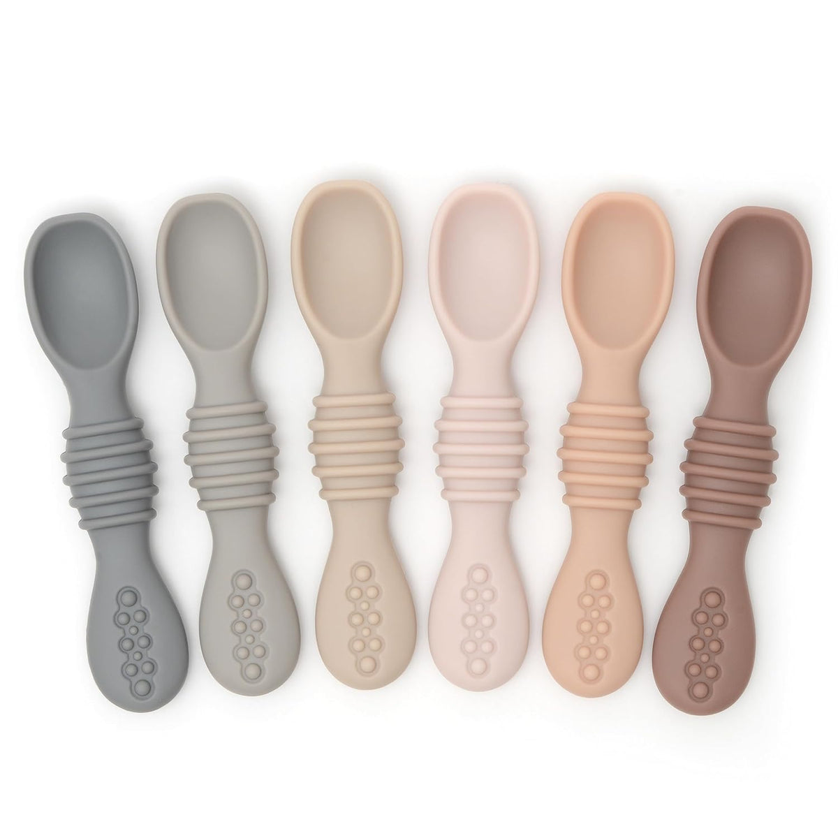 PrimaStella Silicone Chew Spoon 6-Piece Set | First Stage Feeding Spoons | Baby Led Weaning