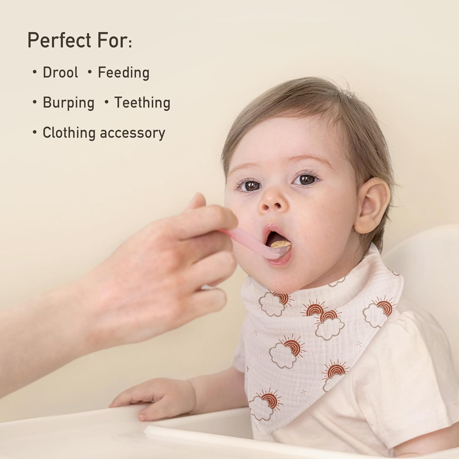 Muslin Baby Bibs 8 Pack, Baby Bandana Drool Bib for Drooling and Teething, Cotton Soft Absorbent
