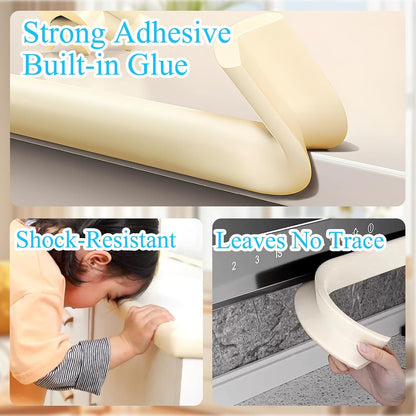 Baby Proofing Edge Corner Protector,1Roll L-Shape Soft Cabinet Door Bumper Corner Strip,4 Furniture