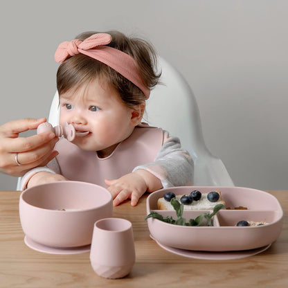 SAMiGO Silicone Baby Spoons Self Feeding 6+ Months - Infant Toddler Utensils - First Stage Baby Led