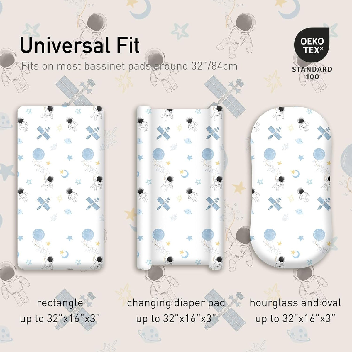 Gllquen Baby Bassinet Sheets 4 Pack, Breathable Cozy Fitted Mattress Sheet, Elastic Travel Crib