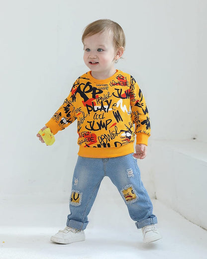 Toddler Baby Boy Outfits Fall Winter Clothes Color Block Long Sleeve Sweatshirt Tops + Jogger Pants