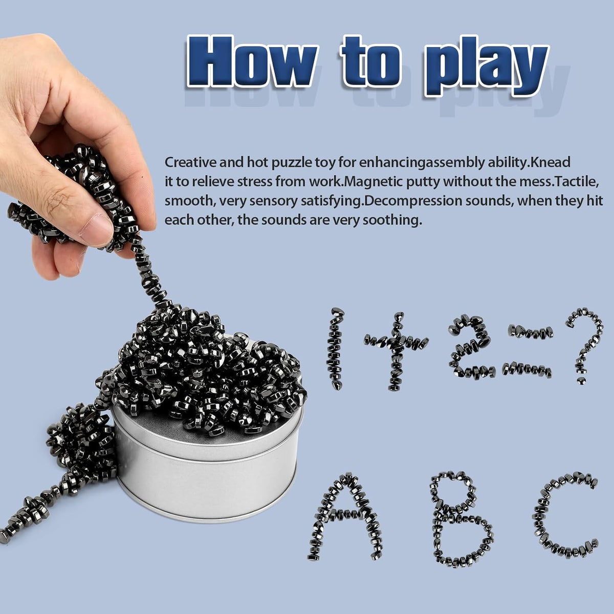 Magnetic Putty Over 600 Weak Magnetic Beads Fidget Ferrite Putty Crags Magnetic Stones Fun Quiet