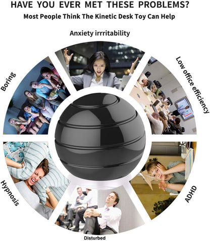 Kinetic Desk Toys for Anxiety, 1.77'' Full Body Optical Illusion Fidget Spinner, Office Fidget