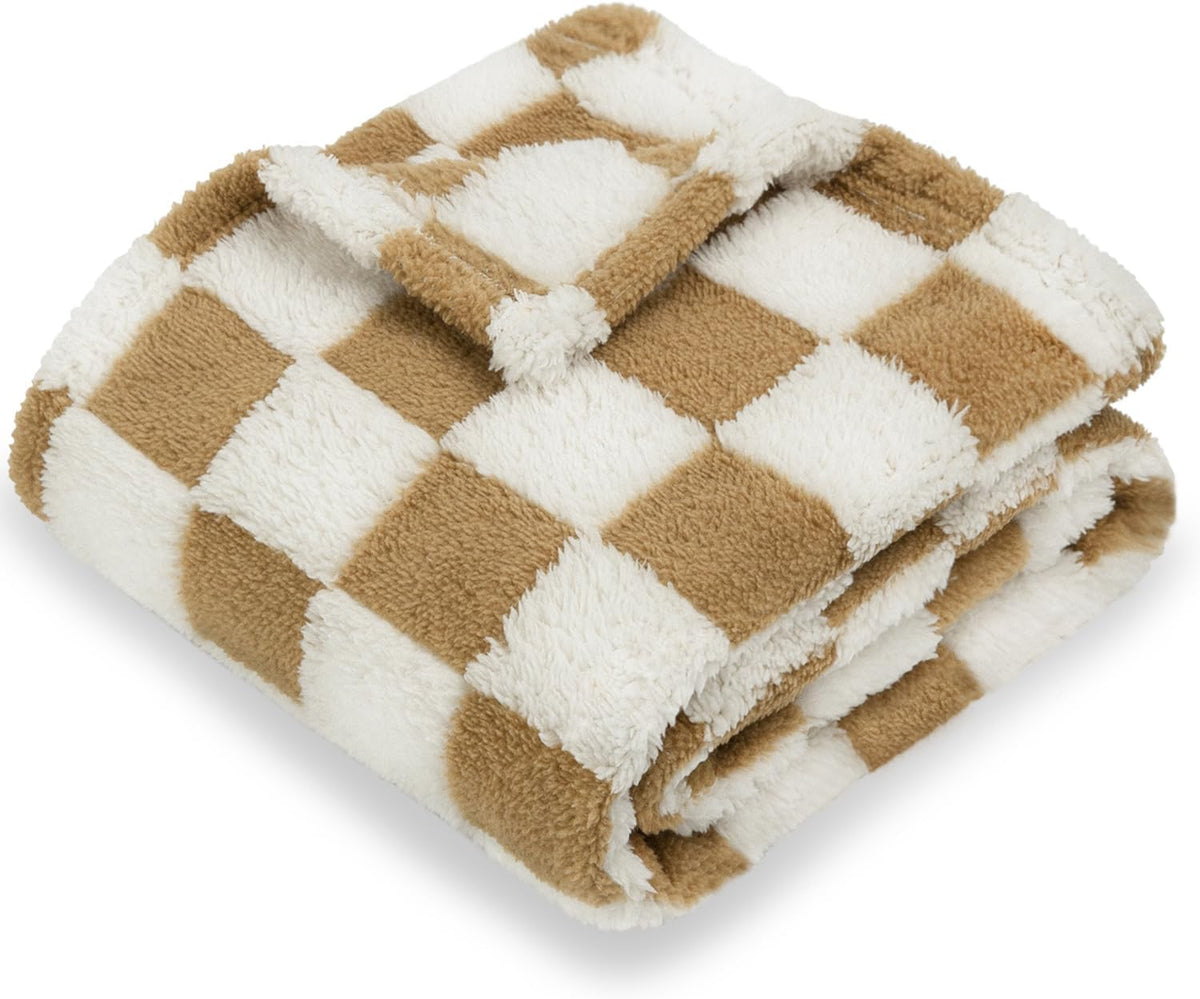 HOMRITAR Super Soft Baby Blankets for Boys Girls Warm Cozy Reversible Checkerboard Toddlers