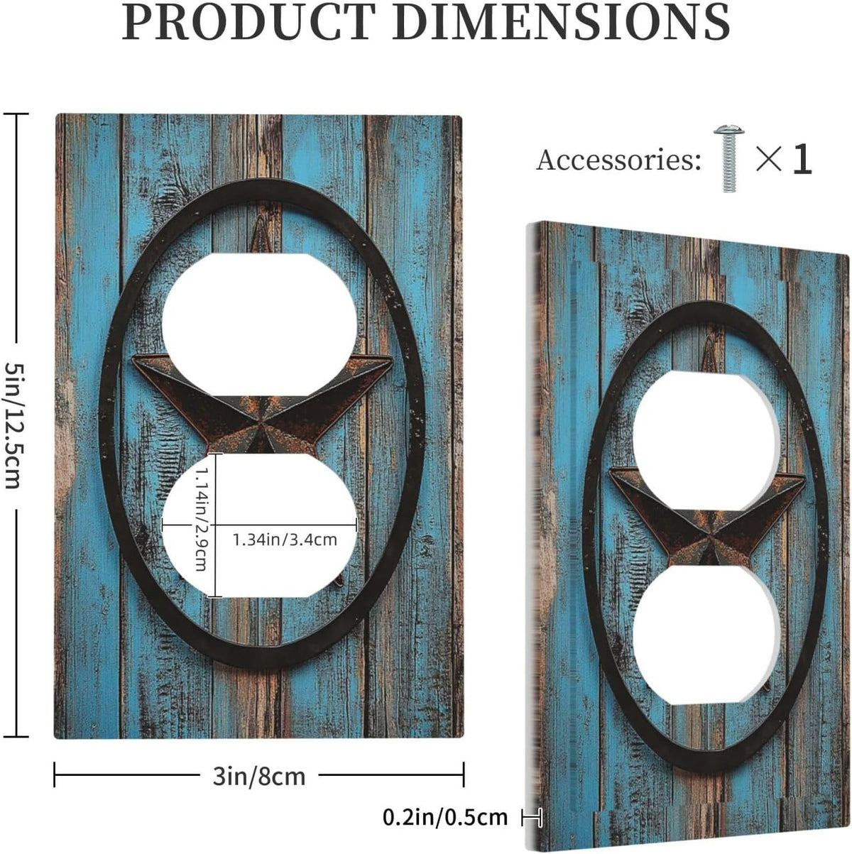 Outlet Covers Rustic Wood Country Barn Texas Star On Teal 1 Gang Duplex Light Switch Cover
