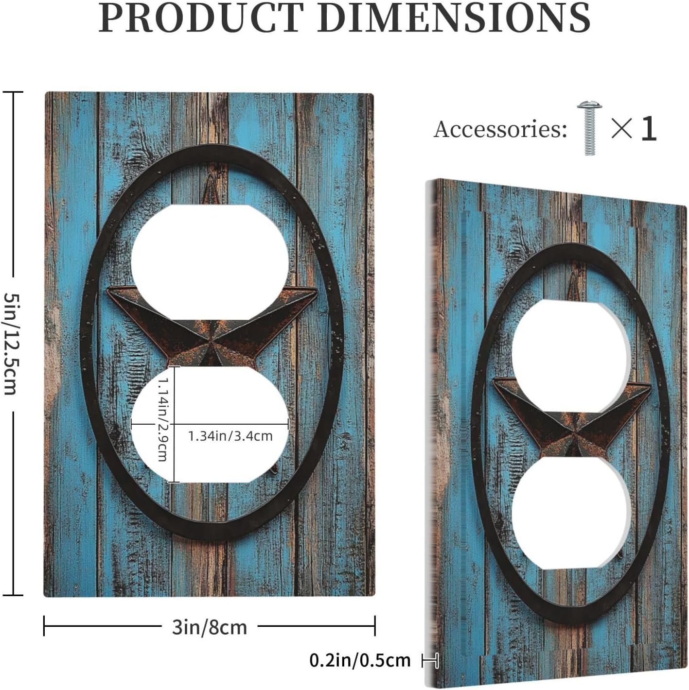 Outlet Covers Rustic Wood Country Barn Texas Star On Teal 1 Gang Duplex Light Switch Cover