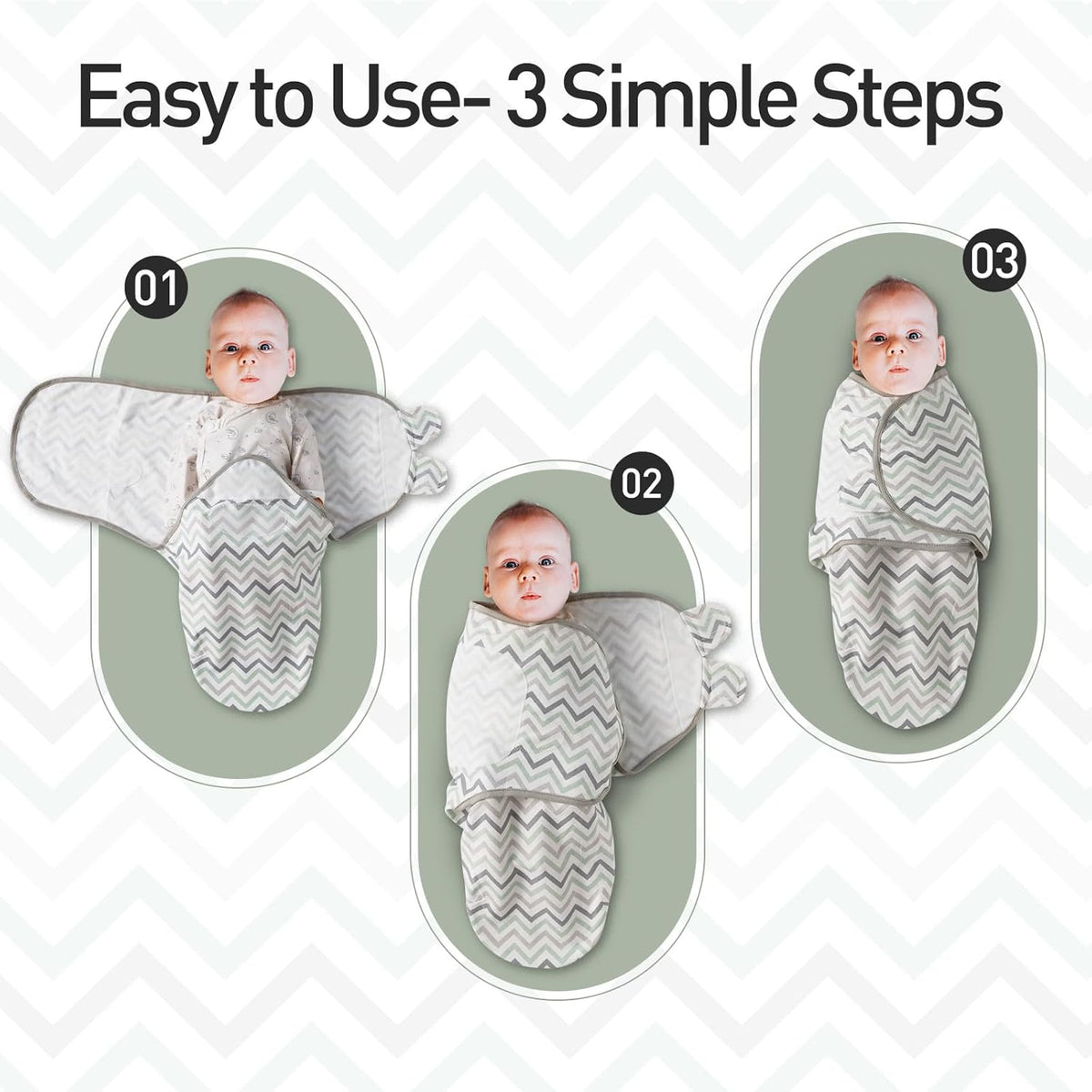 GLLQUEN BABY Organic Swaddle Sleep Sacks for Newborn - Baby Swaddles 0-3 Months, 3-Pack Newborn