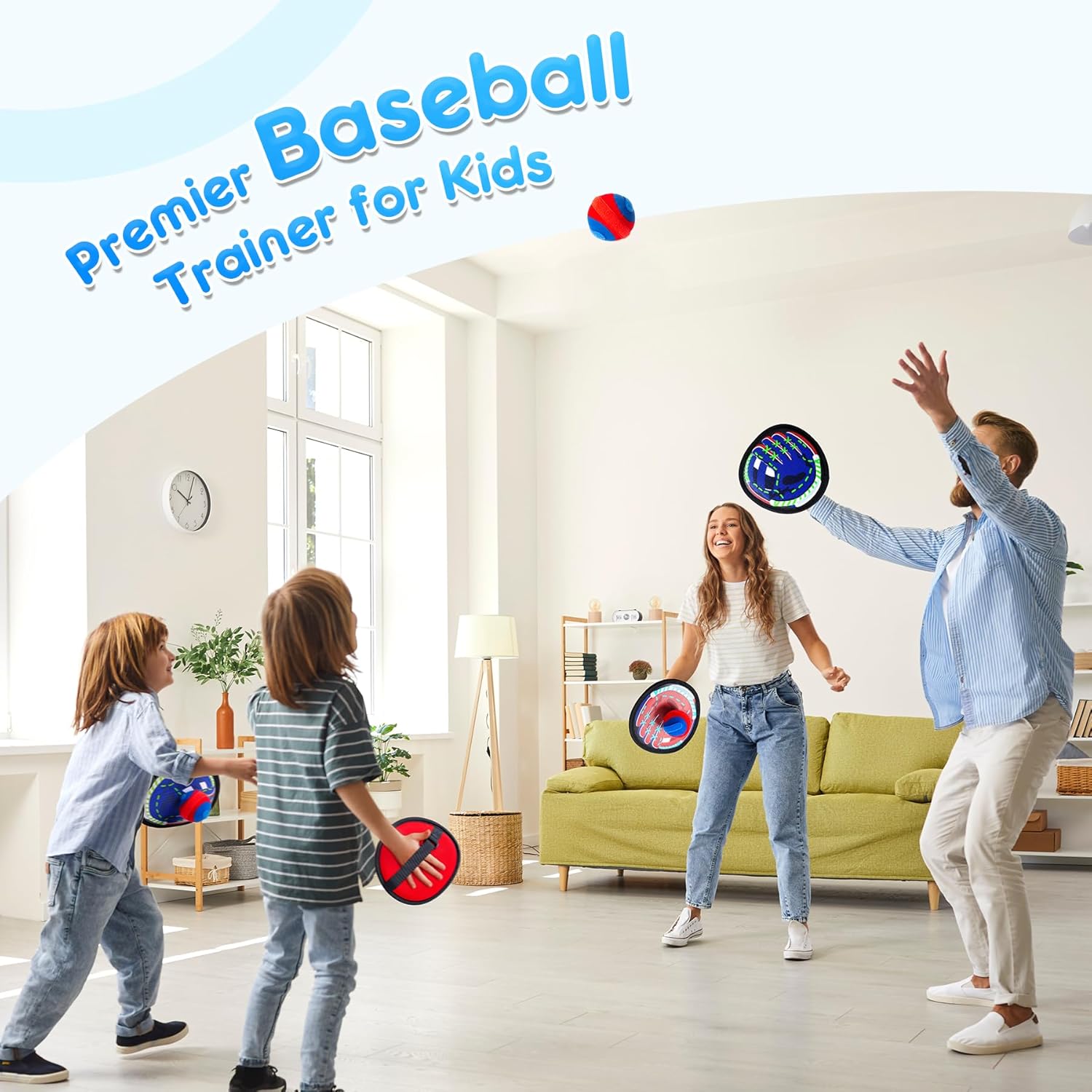 Toss and Catch Ball Set - Ultra Soft & Safe Toddler Baseball Gloves Designed for Pain-Free - Kids