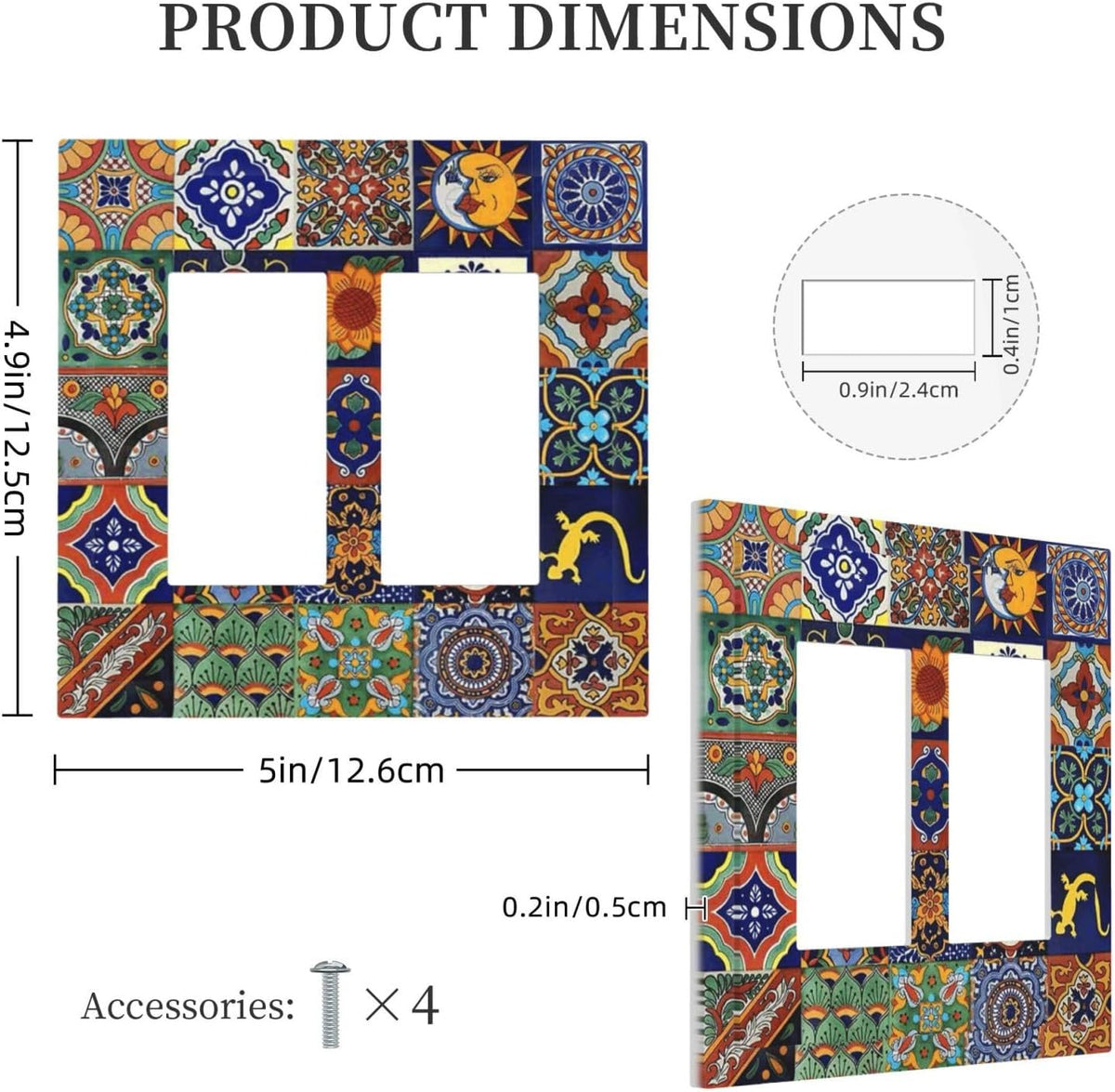 Talavera Mexican Tiles Traditional Color Decoration Print Decorative Outlet Covers 2 Gang Double