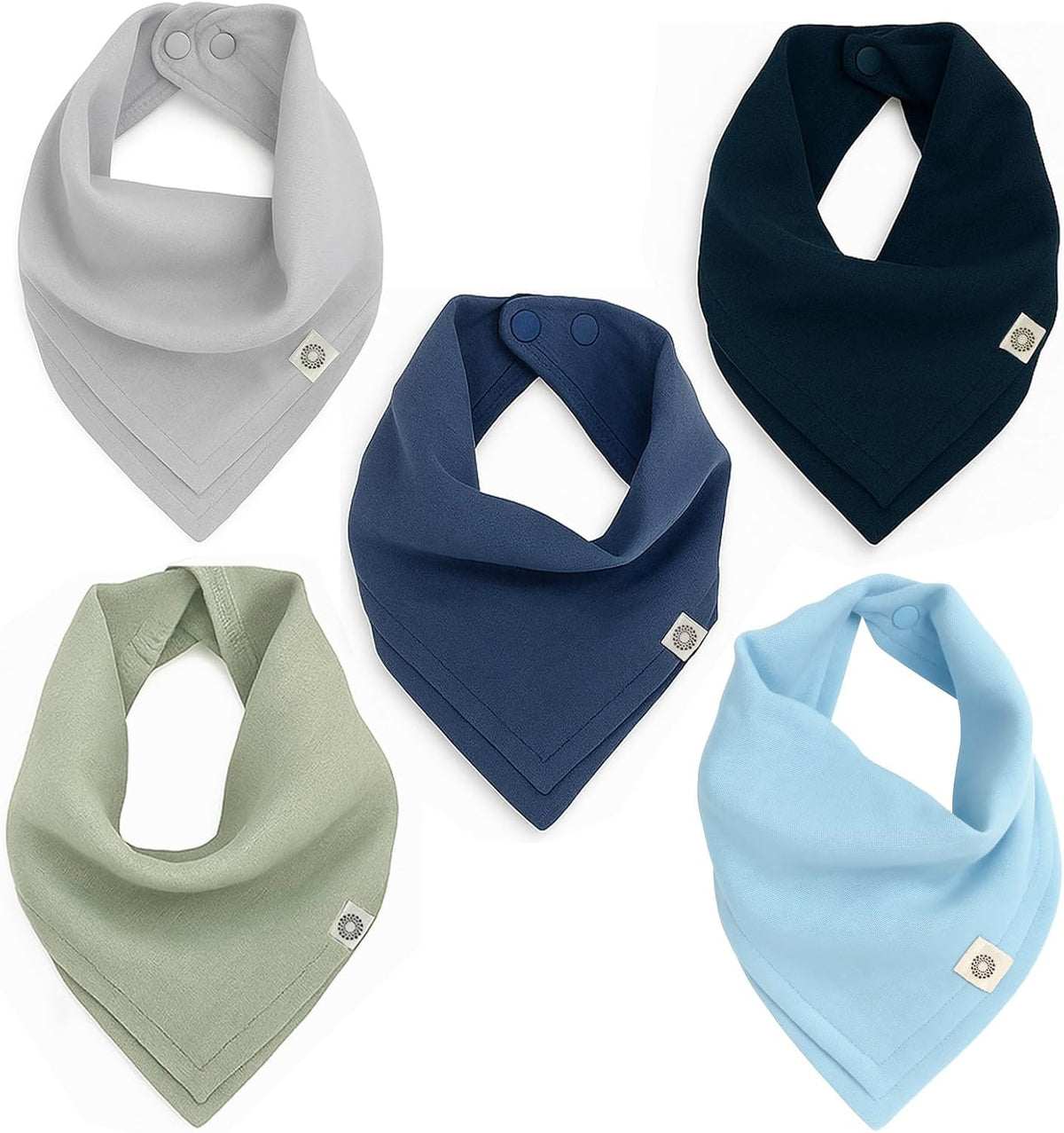 Kishu Baby Indi Organic Baby Bandana Bibs – Fairtrade 4-Way Reversible Drool Bibs for Boys & Girls