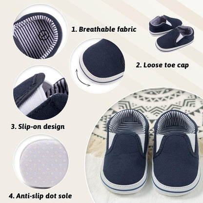 Morbido Infant Baby Boys Girls Canvas Sneaker Toddler Slip On Anti Skid Newborn First Walkers Candy