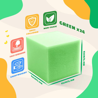 Foam Pit Cubes, 24 PCS 5 Inches Gymnastics Foam Blocks Trampoline Blocks, Multi-Sport Protective