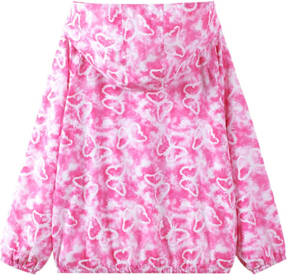 WELAKEN Lightweight Jacket for Girls Kids & Toddler II Girls' Print Water-Resistant Jacket
