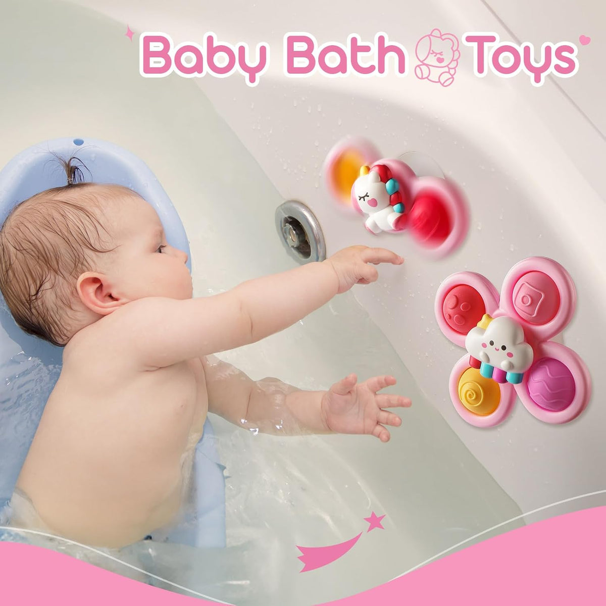 ALASOU 3PCS Pop Suction Cup Spinner Toys for 1 Year Old Boy Girl|Novelty Spinning Tops Toddler Toys