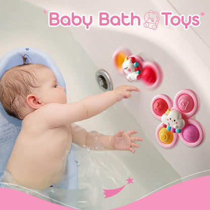 ALASOU 3PCS Pop Suction Cup Spinner Toys for 1 Year Old Boy Girl|Novelty Spinning Tops Toddler Toys