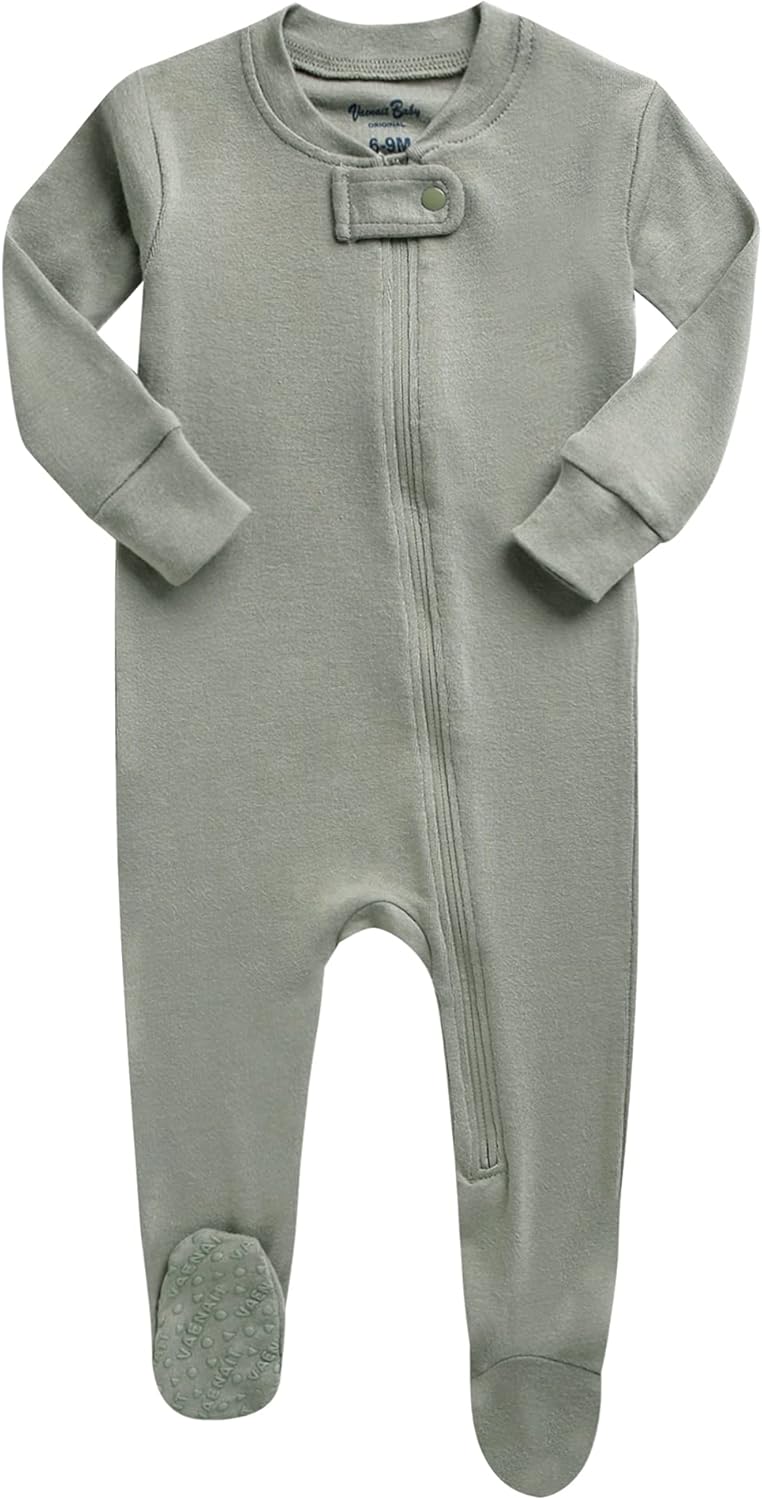 VAENAIT BABY Infant Toddler Boys Girls Footed One-Piece Sleep and Play Premium Modal Pajamas 1-2