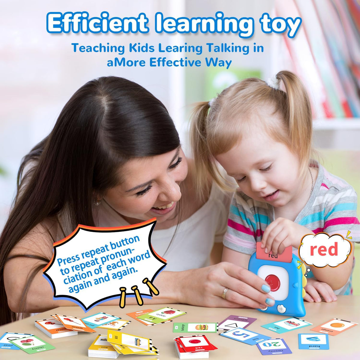 Kidzdo 520 ABCs Talking Flash Cards, Christmas Birthday Gifts for 2 3 4 5 6 Year Old Boys Girls