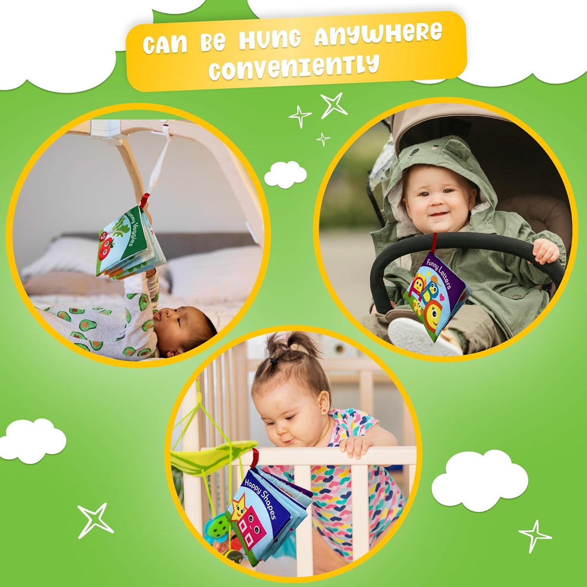 Cloth Books for Babies (Set of 6) - Premium Quality Soft Books for Babies. Touch and Feel Crinkle