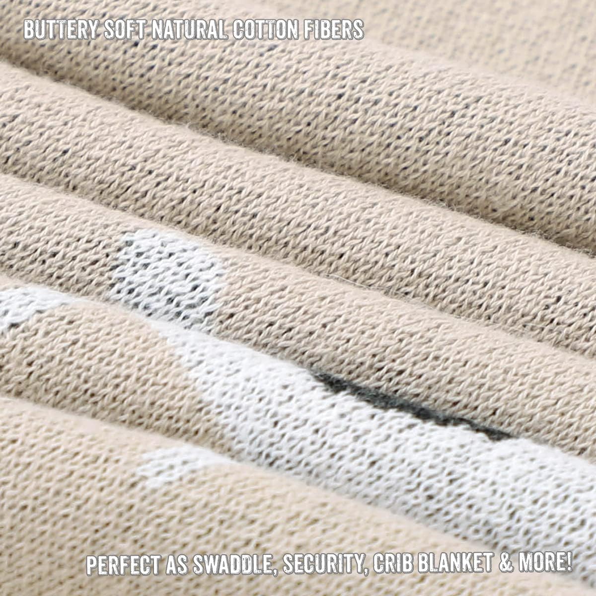 Unisex Cozy Receiving Swaddle Cuddle Stroller Crib Stroller 100% Fine Loomed Cotton Blanket - Quilt
