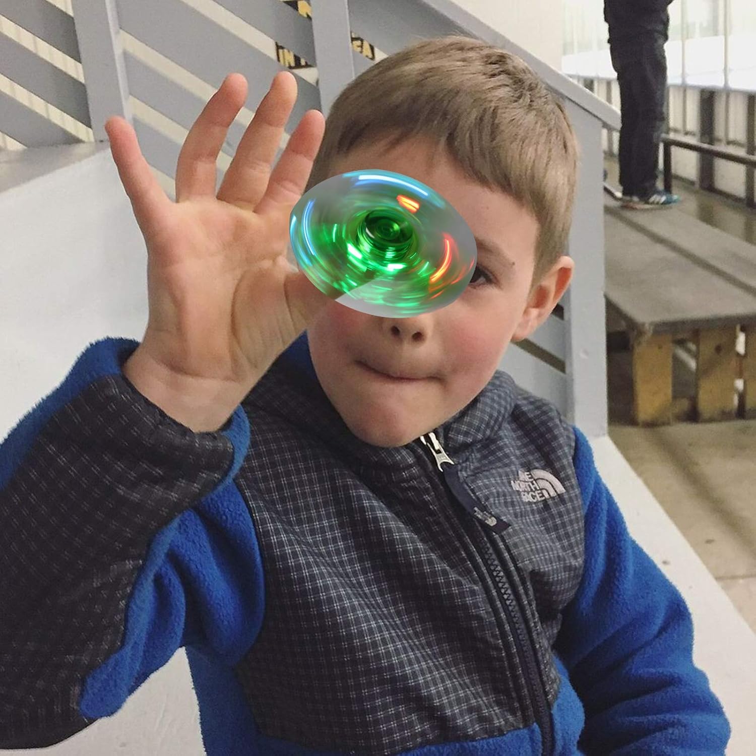 SCIONE LED Fidget Spinners, Light Up Sensory Fidget Toys for Kids, Glow in The Dark Toys for Kids