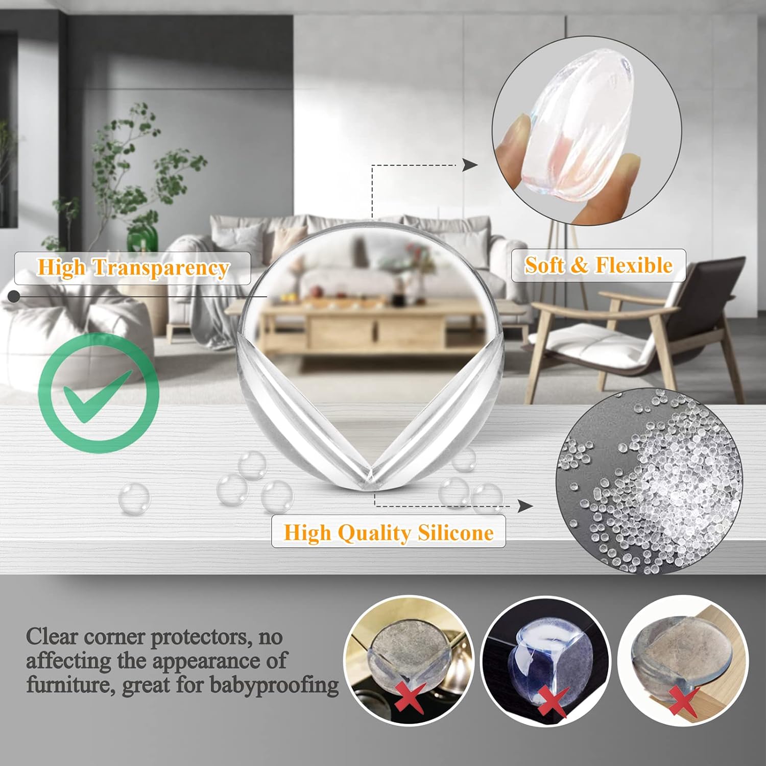 32 Pack Corner Guards Clear Corner Protectors Baby Proof Corner Guards Stop Child Head Injuries
