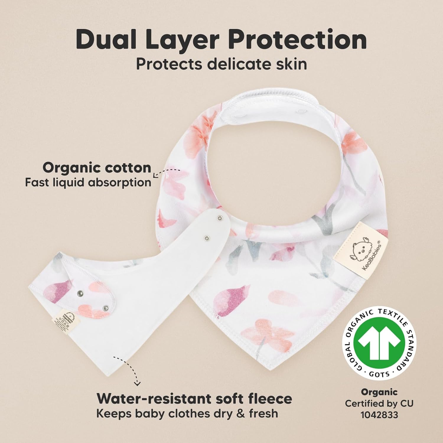 8-Pack Organic Baby Bandana Bibs for Girls - Super Absorbent Triangle Baby Bibs for Drooling and