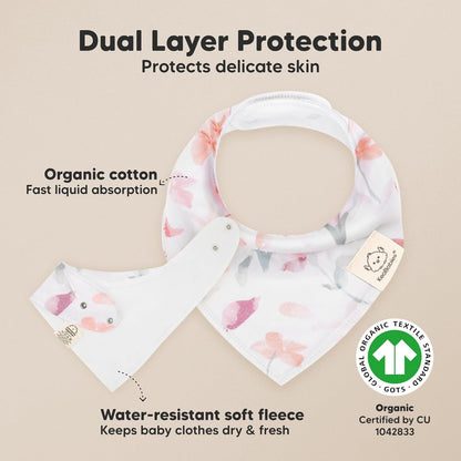 8-Pack Organic Baby Bandana Bibs for Girls - Super Absorbent Triangle Baby Bibs for Drooling and