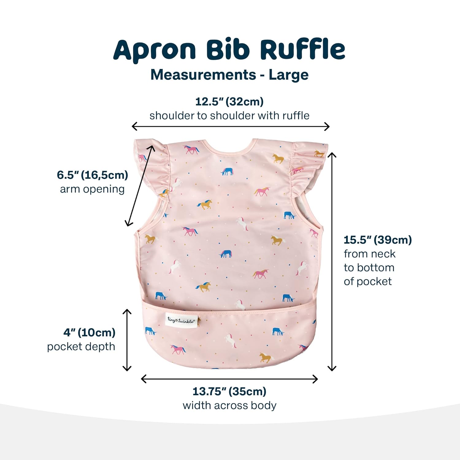 Tiny Twinkle Mess Proof Baby Bib - Waterproof & Lightweight Baby-Led Weaning Apron | 100% Recycled