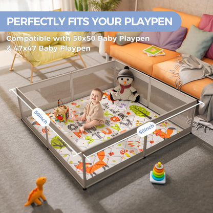 Baby Play Mat 50x50 Playpen Mat Upgraded Thicker Baby Floor Play Mat Cushioned Anti- Slip Crawling
