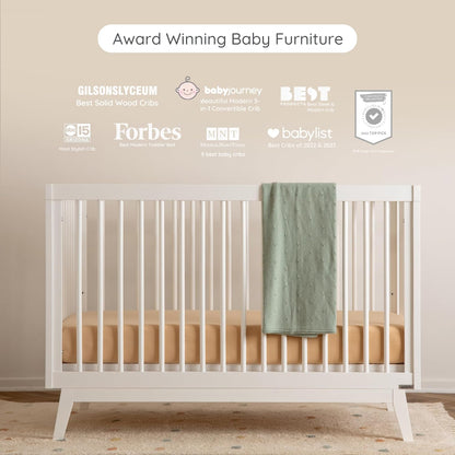 dadada Baby Soho 3-in-1 Convertible Wooden Crib to Toddler Bed - Made in Italy, GREENGUARD Gold