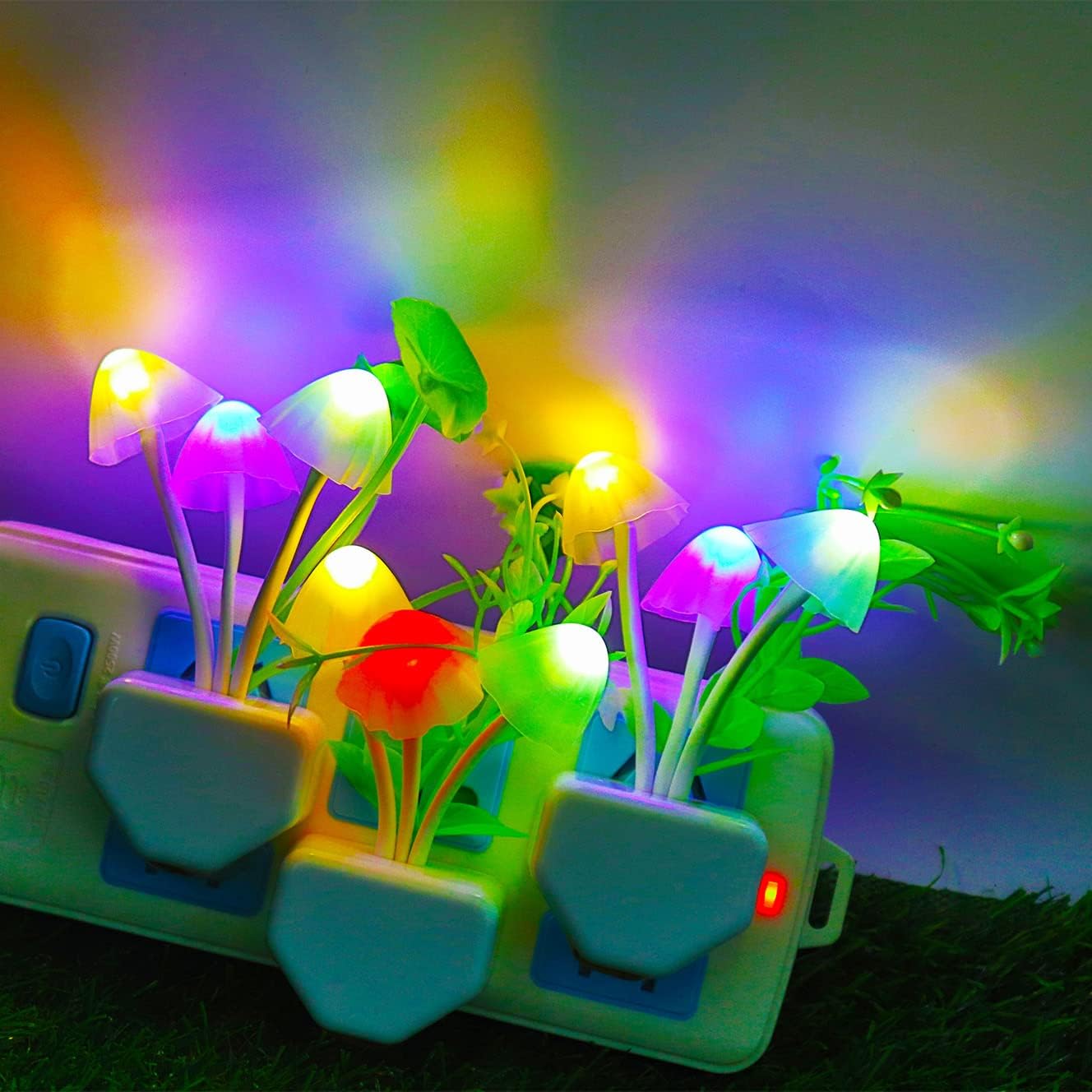 AUSAYE Sensor Night Light Plug in Mushroom Light LED Color Changing Nightlights for Kids, Adults