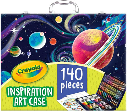 Crayola Inspiration Art Case Coloring Set, 140pc Space Theme – Art Kit for Kids, Crayons, Markers
