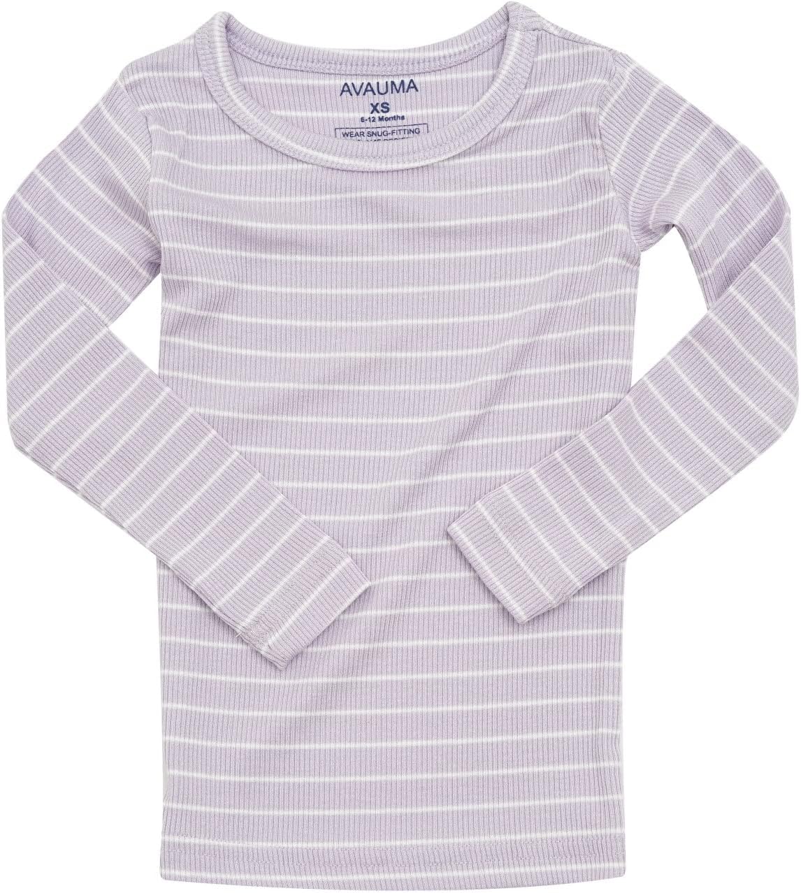 AVAUMA Stripe Pattern Baby Boys Girls Pajama Set Kids Toddler Snug fit Ribbed Sleepwear pjs for