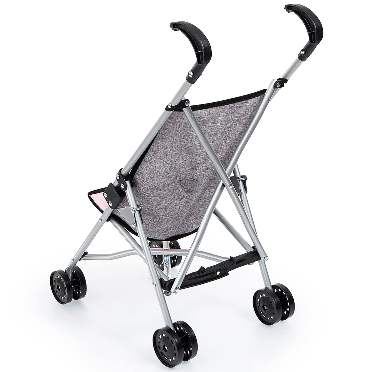 Bayer Doll Umbrella Stroller, Foldable Toy Buggy for 18 Inch Dolls, Grey