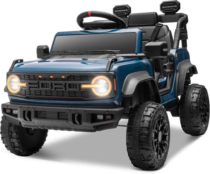 ENYOPRO Licensed Ford Bronco Raptor Electric Ride On Jeep for Kids, 12V Remote Control Ride On Car