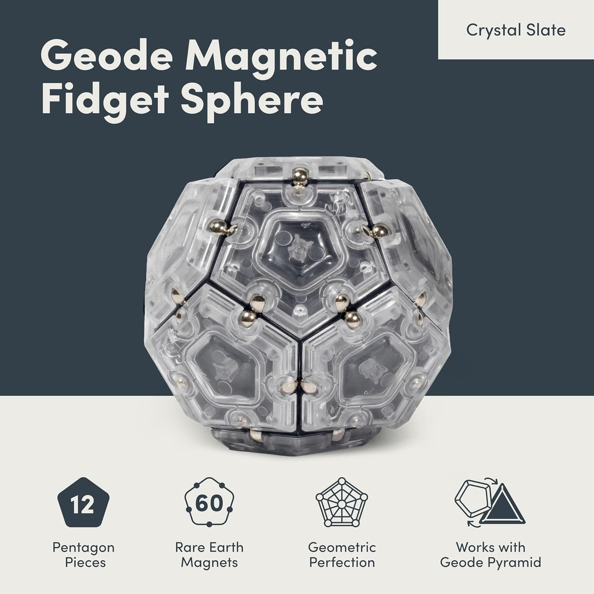 Speks Geode Sphere Magnetic Fidget Toy for Adults | Quiet Adult Sensory Toy for Stress Relief &