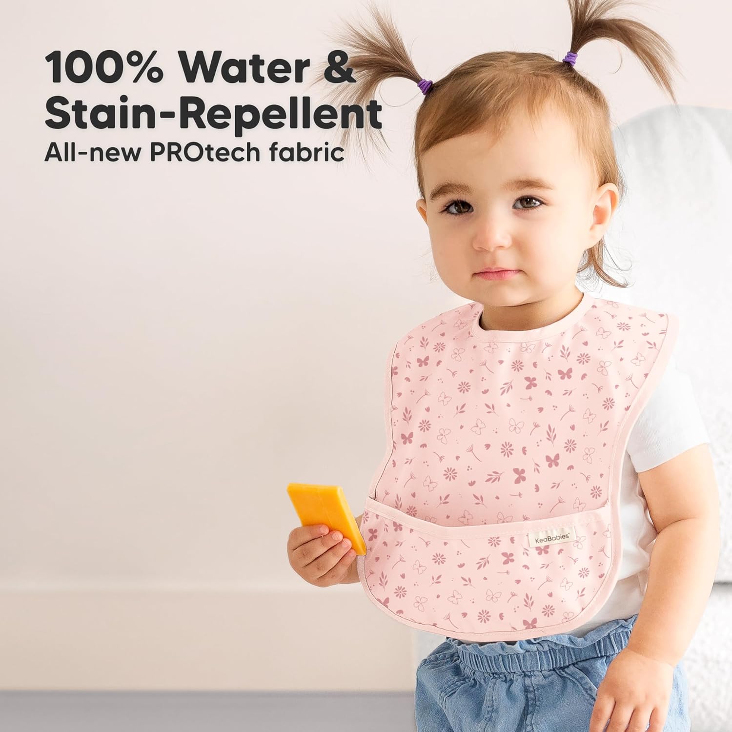 3-Pack Waterproof Baby Bibs for Eating - Lightweight Toddler Feeding Bibs with Large Food Catcher