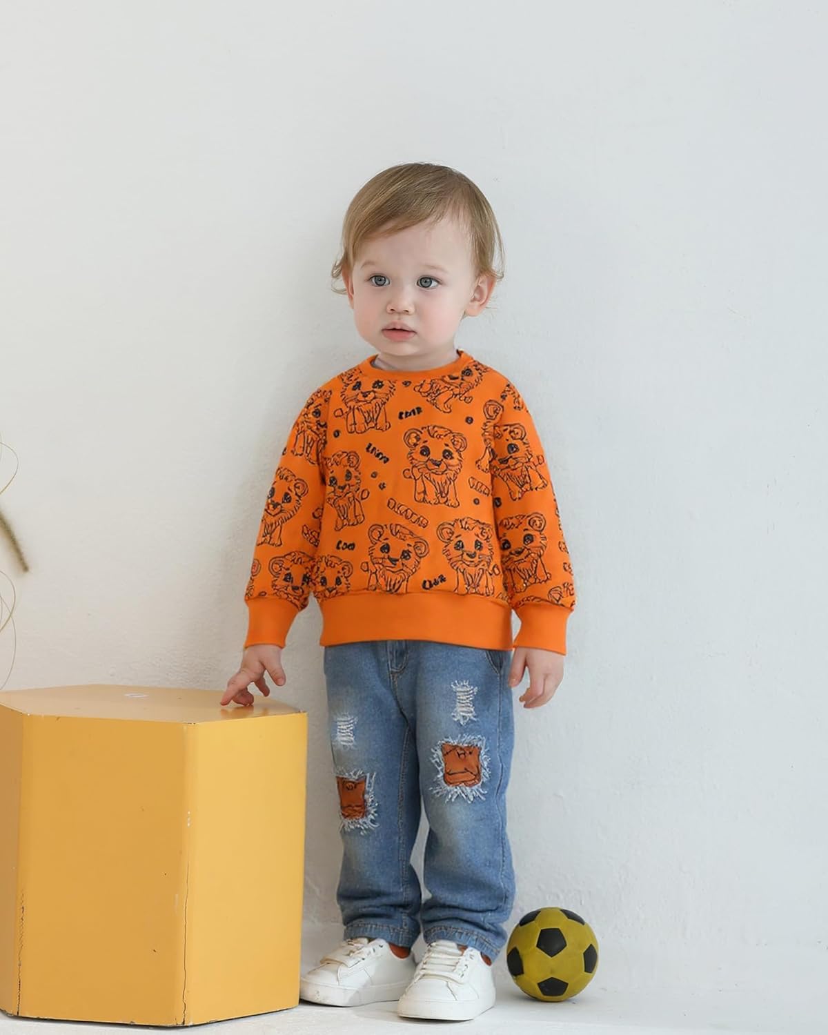Toddler Baby Boy Outfits Fall Winter Clothes Color Block Long Sleeve Sweatshirt Tops + Jogger Pants