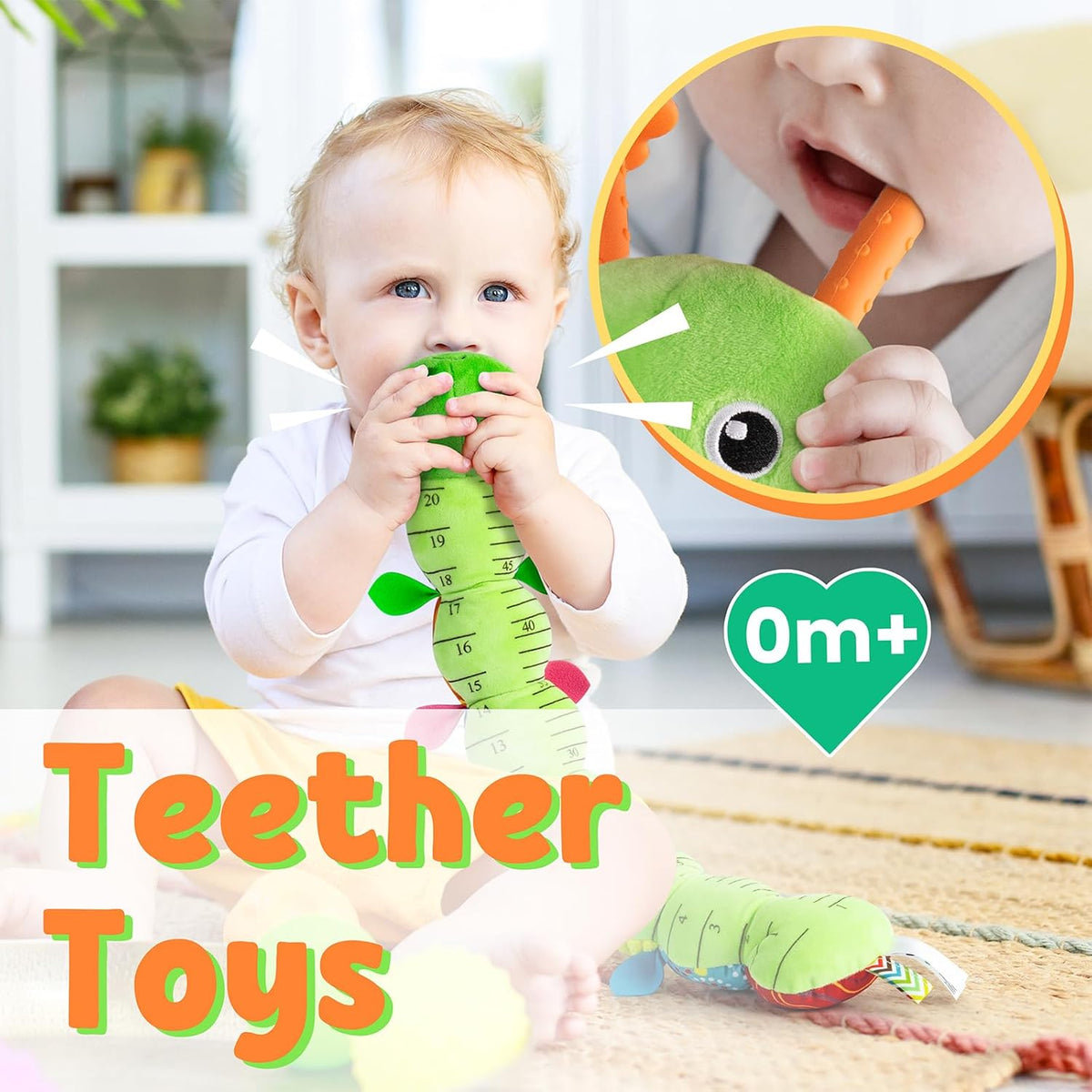 LIGHTDESIRE Baby Toys Musical Caterpillar,Infant Stuffed Animal Toy with Crinkle and Rattles,Soft