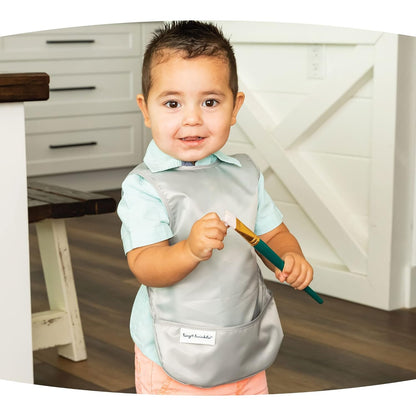 Tiny Twinkle Mess Proof Apron Bibs - 2 Pack Waterproof & Lightweight Baby Bibs for Led Weaning |