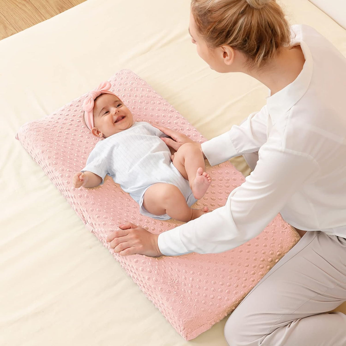 Baby Changing Pad Cover, Super Soft Minky Dot Diaper Changing Table Covers for Baby Girls and Boys