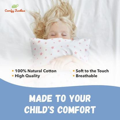 13x18 Toddler Pillowcase Cotton - Toddler Pillowcase Star, White Travel Pillow Case Cover, Toddler