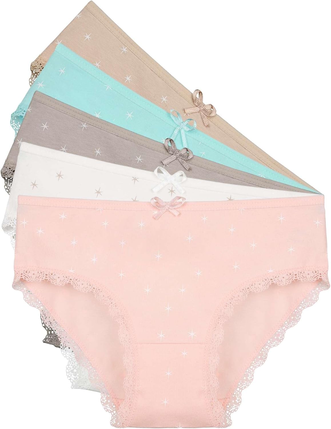 Donella Girls' Soft Cotton Underwear - Kids Bikini Brief Panties for Girls and Toddlers 5-Pack