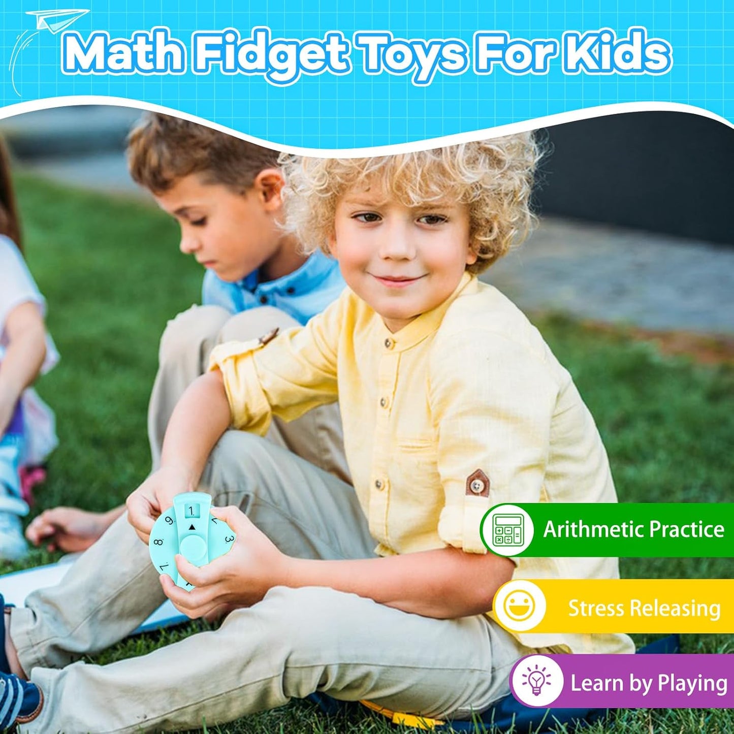 9 Pcs Math Fidget Spinners, Math Fidget Toy for Kids, Learn Multiplication and Division with The