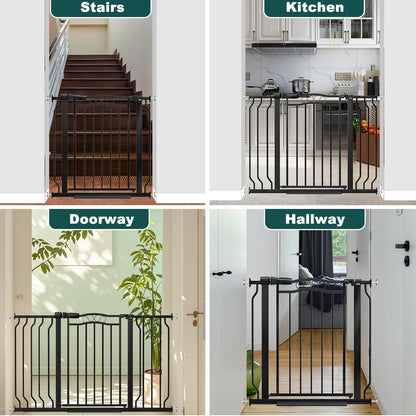 62.5"-71.6" Extra Wide Baby Gate for Doorways No Drill, Pressure Mounted Dog Gate Indoor, Walk Thru