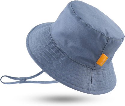 JANGANNSA Cotton Baby Sun Hat Infant Toddler Boys Girls Bucket Hats Summer Sun Protection Kids