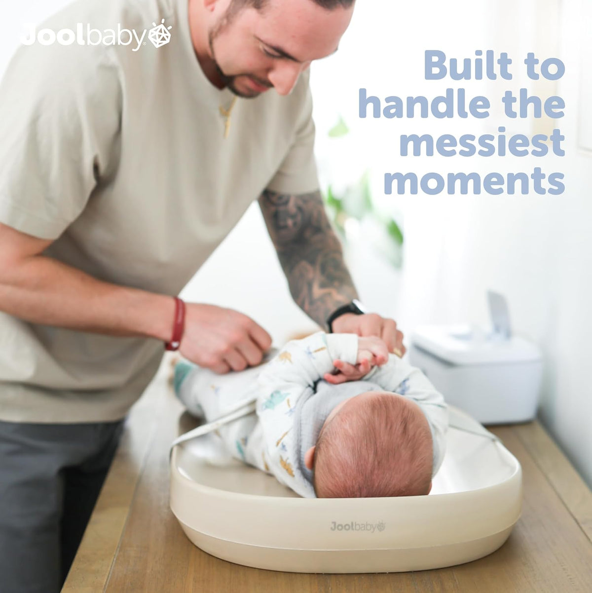 Jool Baby Waterproof Baby Changing Pad - Easy to Clean, Lightweight & Portable - Large Foam Cushion
