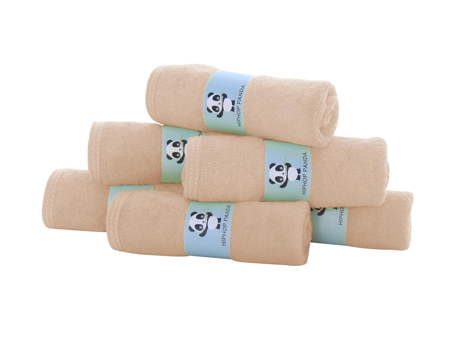 HIPHOP PANDA Baby Washcloths, Rayon Made from Bamboo - 2 Layer Ultra Soft Absorbent Newborn Bath